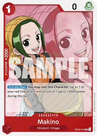 Makino (Jolly Roger Foil) #OP02-015-jolly-roger-foil · Premium Booster -The Best- One Piece card