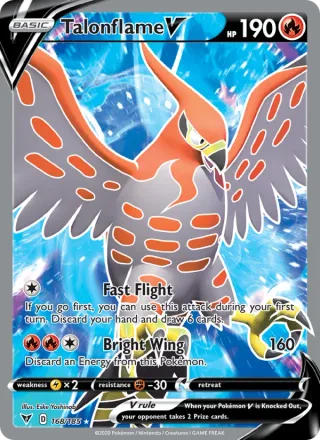 Talonflame V #168 · Vivid Voltage Pokémon card