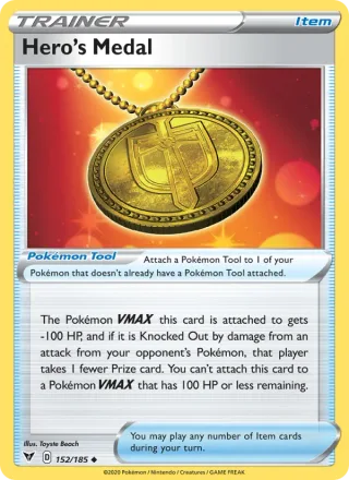 Hero's Medal #152 · Vivid Voltage Pokémon card
