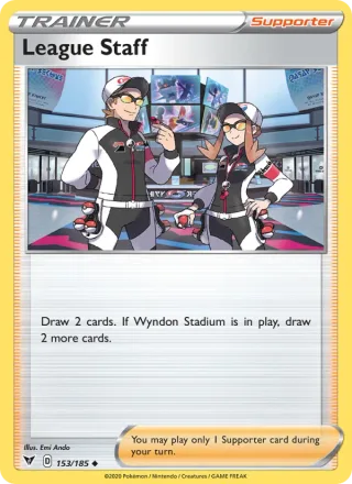League Staff #153 · Vivid Voltage Pokémon card