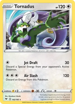 Tornadus #142 · Vivid Voltage Pokémon card