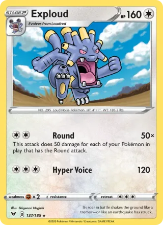 Exploud #137 · Vivid Voltage Pokémon card