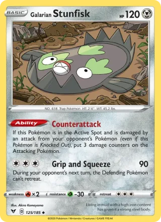Galarian Stunfisk #125 · Vivid Voltage Pokémon card