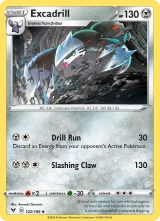 Excadrill #122 · Vivid Voltage Pokémon card