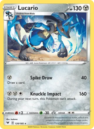 Lucario #120 · Vivid Voltage Pokémon card