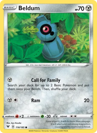 Beldum #116 · Vivid Voltage Pokémon card