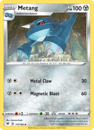 Metang #117 · Vivid Voltage Pokémon card