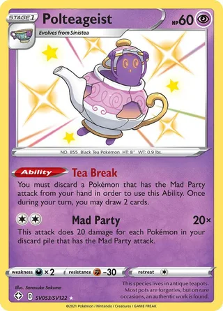Polteageist #SV053 · Shining Fates Shiny Vault Pokémon card