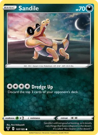 Sandile #107 · Vivid Voltage Pokémon card