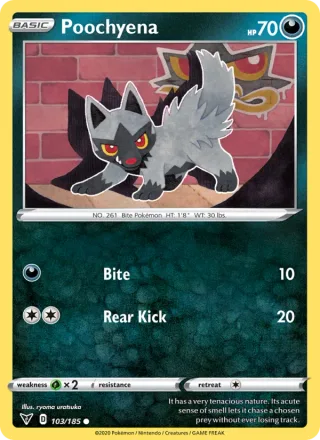 Poochyena #103 · Vivid Voltage Pokémon card