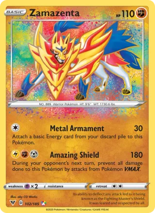 Zamazenta #102 · Vivid Voltage Pokémon card