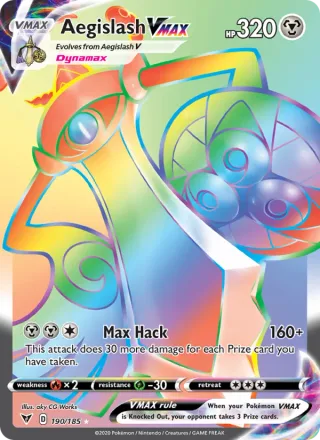 Aegislash VMAX #190 · Vivid Voltage Pokémon card