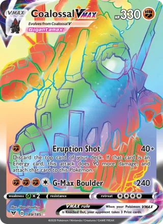 Coalossal VMAX #189 · Vivid Voltage Pokémon card