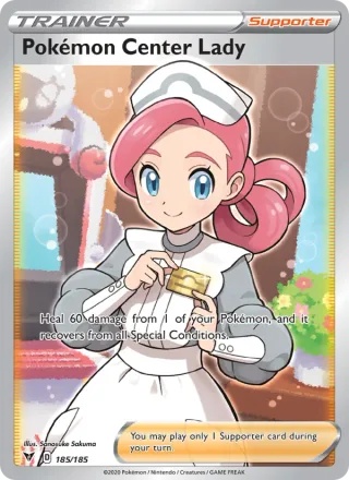 Pokémon Center Lady #185 · Vivid Voltage Pokémon card