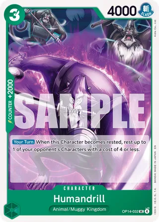 Humandrill #OP14-032 · The Azure Sea's Seven One Piece card