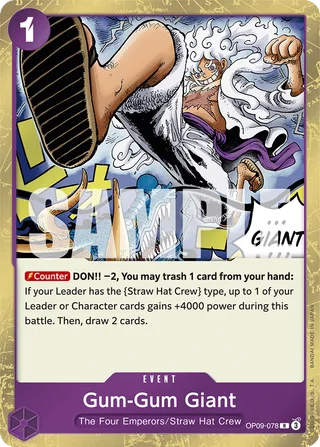 Gum-Gum Giant #OP09-078 · Emperors in the New World One Piece card
