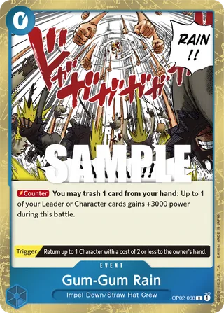 Gum-Gum Rain #OP02-068 · Paramount War One Piece card