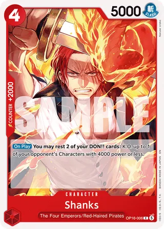 Shanks #OP16-006 · The Time of Battle Release Event Cards One Piece card