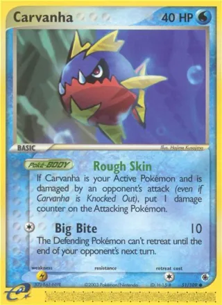 Carvanha #51 · Ruby & Sapphire Pokémon card