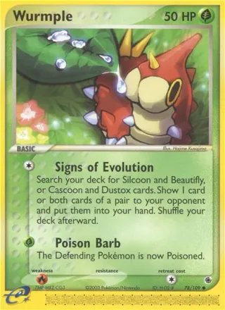 Wurmple #78 · Ruby & Sapphire Pokémon card