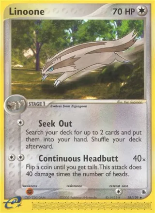 Linoone #38 · Ruby & Sapphire Pokémon card