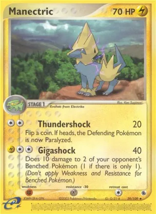 Manectric #39 · Ruby & Sapphire Pokémon card