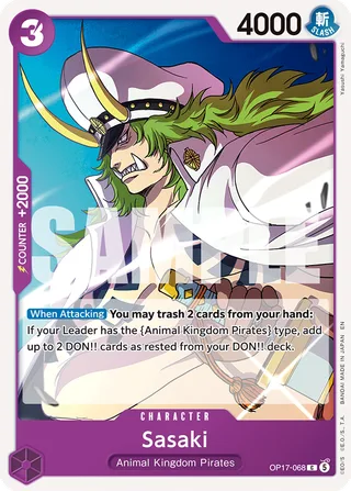 Sasaki #OP17-068 · The World's Strongest Warriors One Piece card