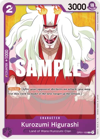Kurozumi Higurashi #OP01-100 · Romance Dawn One Piece card
