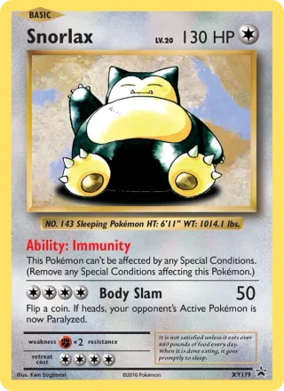 Snorlax #XY179 · XY Black Star Promos Pokémon card