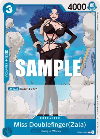 Miss Doublefinger(Zala) #OP01-080 · Romance Dawn One Piece card