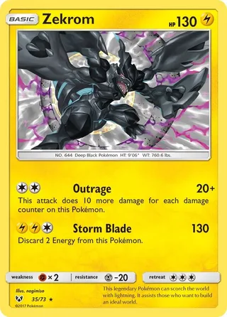 Zekrom #35 · Shining Legends Pokémon card