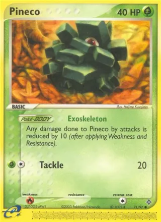 Pineco #71 · Dragon Pokémon card