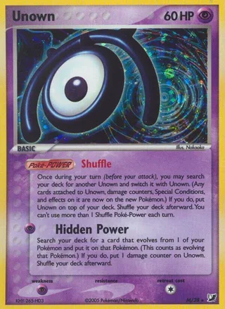 Unown (M) #00M · Unseen Forces Pokémon card