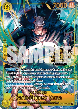 Bartholomew Kuma (Japanese Version 3rd Anniversary Set) #OP12-119-japanese-version-3rd-anniversary-set · One Piece Promotion Cards One Piece card