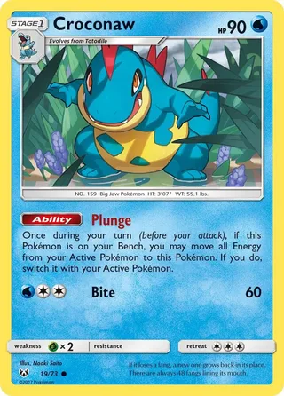 Croconaw #19 · Shining Legends Pokémon card