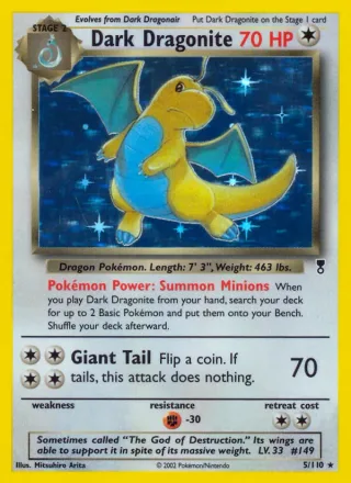 Dark Dragonite #5 · Legendary Collection Pokémon card