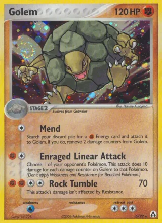 Golem #6 · Legend Maker Pokémon card