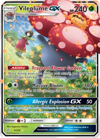 Vileplume GX #4 · Cosmic Eclipse Pokémon card