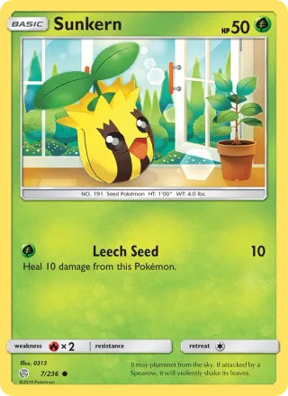 Sunkern #7 · Cosmic Eclipse Pokémon card