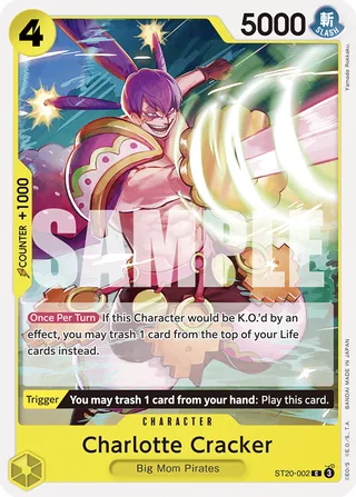 Charlotte Cracker #ST20-002 · ST-20: Starter Deck 20 YELLOW Charlotte Katakuri One Piece card