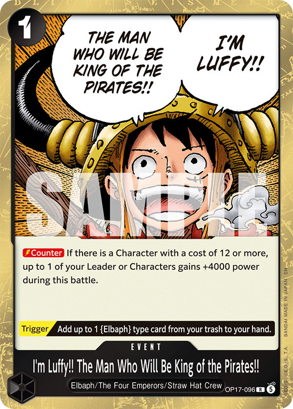 I'm Luffy!! The Man Who Will Be King of the Pirates!! full card art