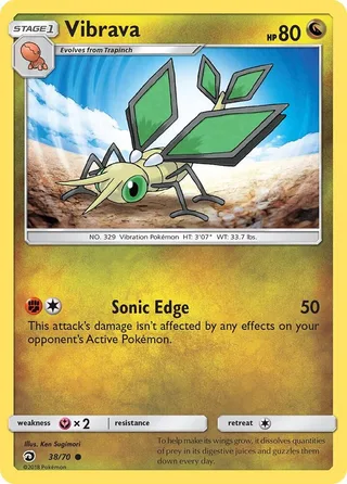 Vibrava #38 · Dragon Majesty Pokémon card