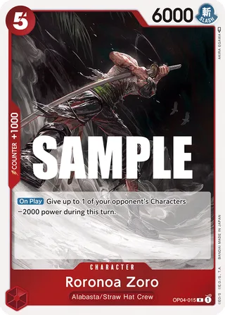 Roronoa Zoro #OP04-015 · Kingdoms of Intrigue One Piece card