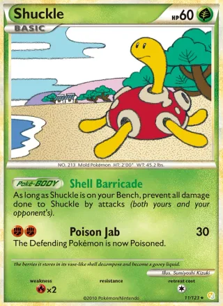 Shuckle #11 · HeartGold SoulSilver Pokémon card