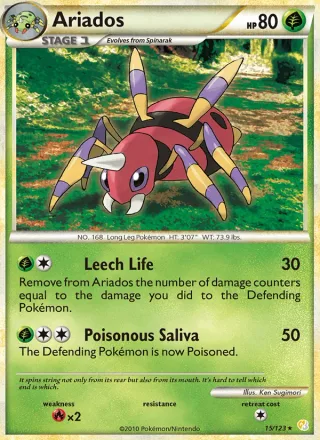 Ariados #15 · HeartGold SoulSilver Pokémon card