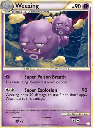 Weezing #34 · HeartGold SoulSilver Pokémon card