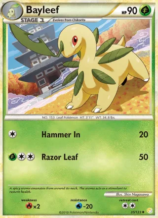 Bayleef #35 · HeartGold SoulSilver Pokémon card