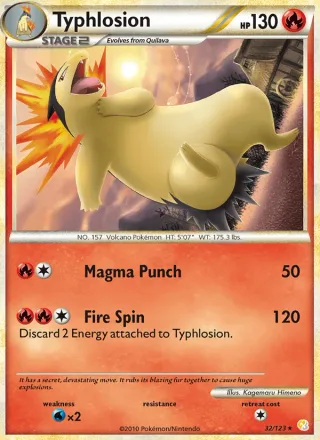 Typhlosion #32 · HeartGold SoulSilver Pokémon card