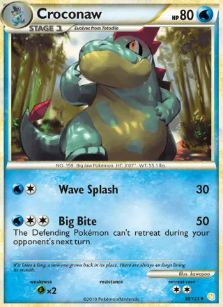 Croconaw #38 · HeartGold SoulSilver Pokémon card