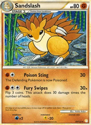 Sandslash #29 · HeartGold SoulSilver Pokémon card